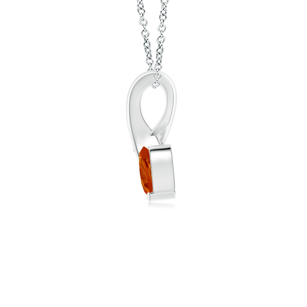 4mm AAAA Heart-Shaped Citrine Ribbon Pendant with Diamond in P950 Platinum - side 199