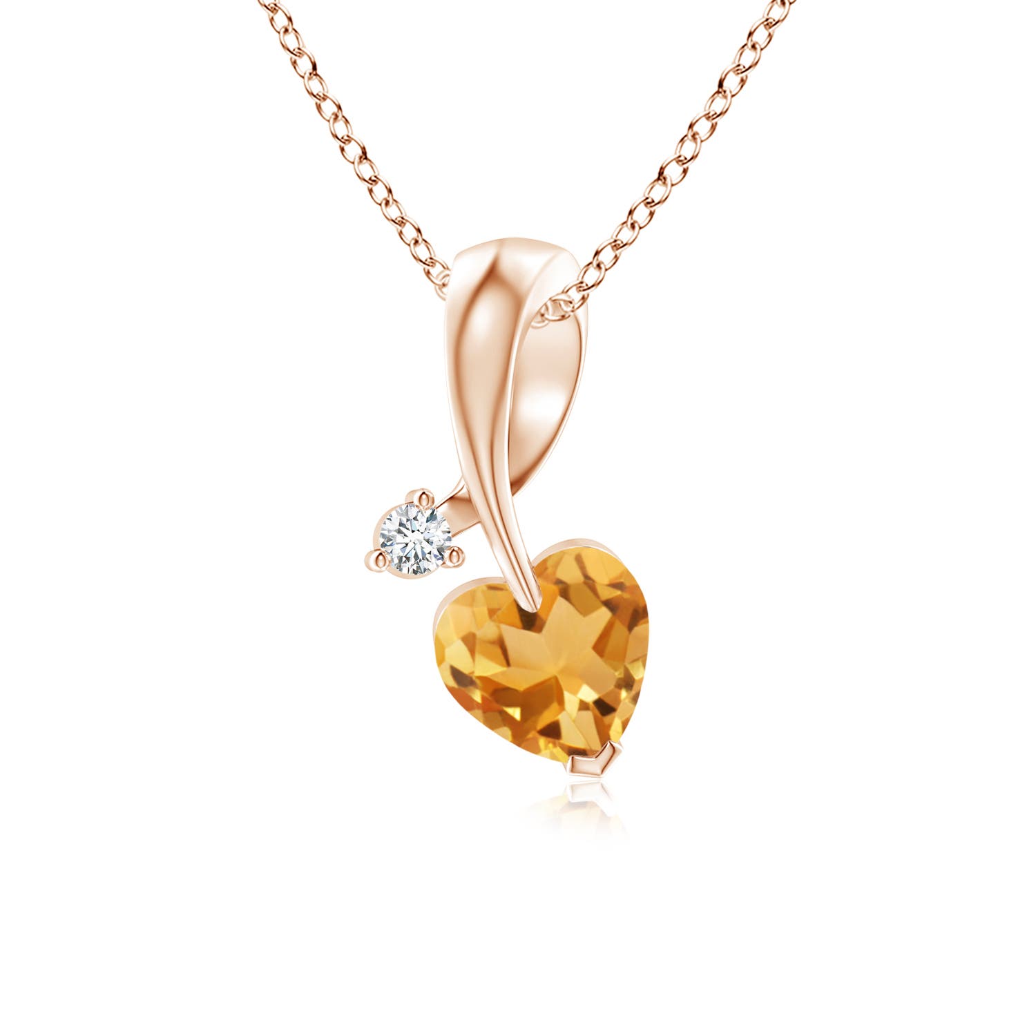 A - Citrine / 0.38 CT / 14 KT Rose Gold