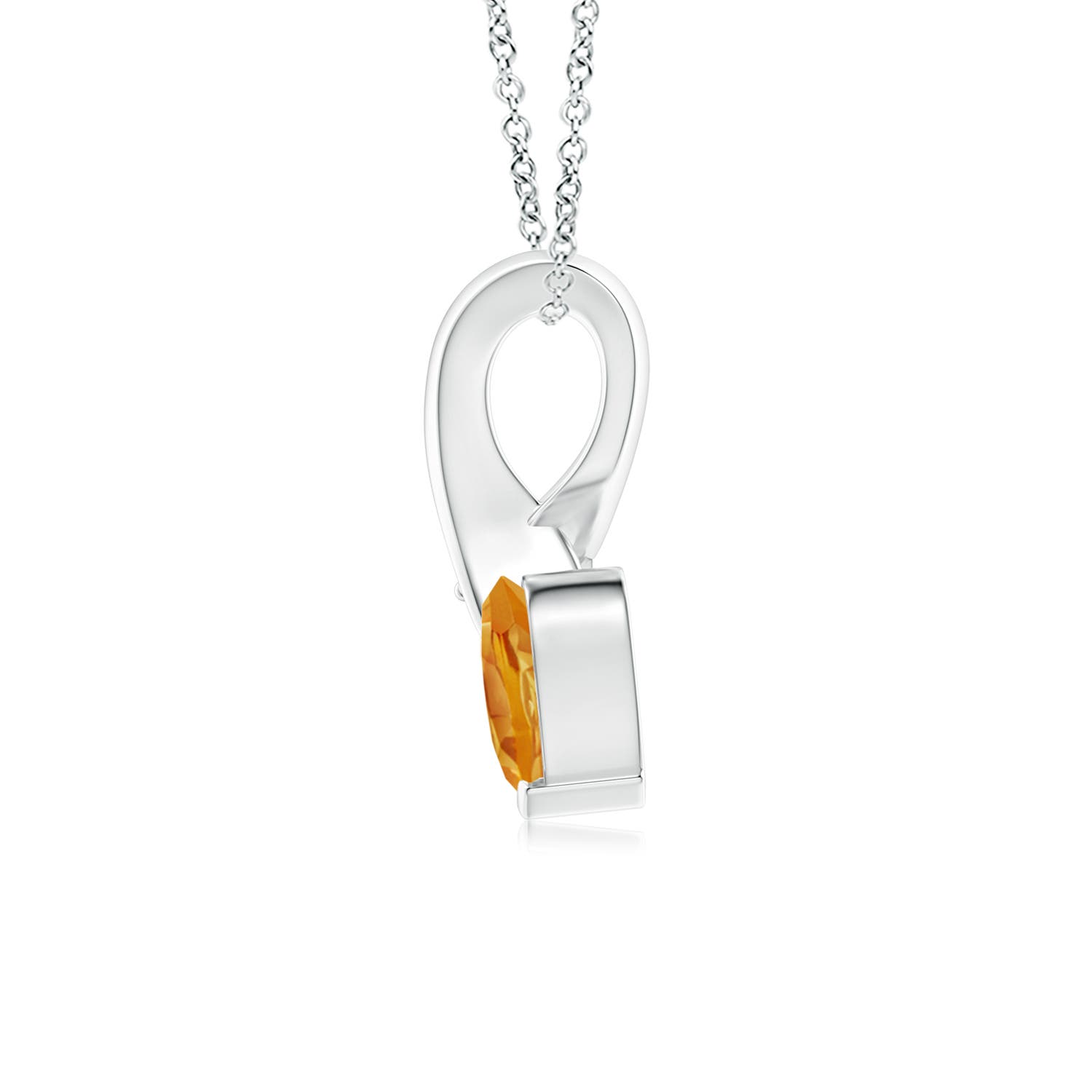 A - Citrine / 0.38 CT / 14 KT White Gold