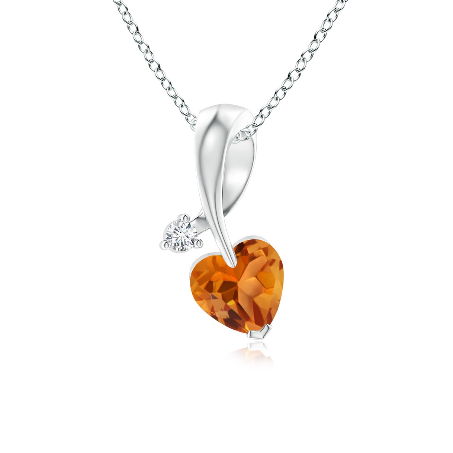 AAA - Citrine / 0.38 CT / 14 KT White Gold