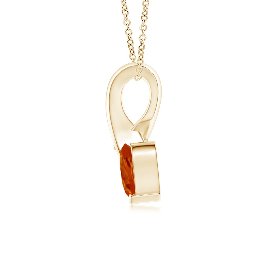 5mm AAAA Heart-Shaped Citrine Ribbon Pendant with Diamond in 18K Yellow Gold side 199