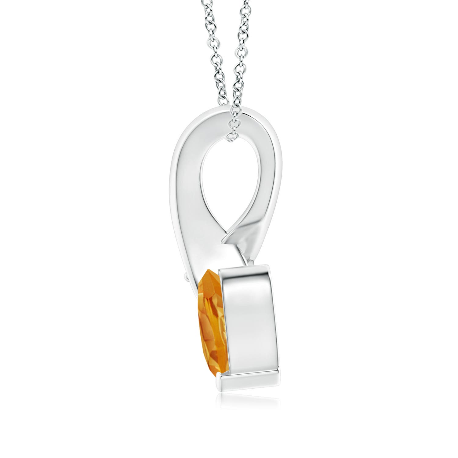 A - Citrine / 0.74 CT / 14 KT White Gold