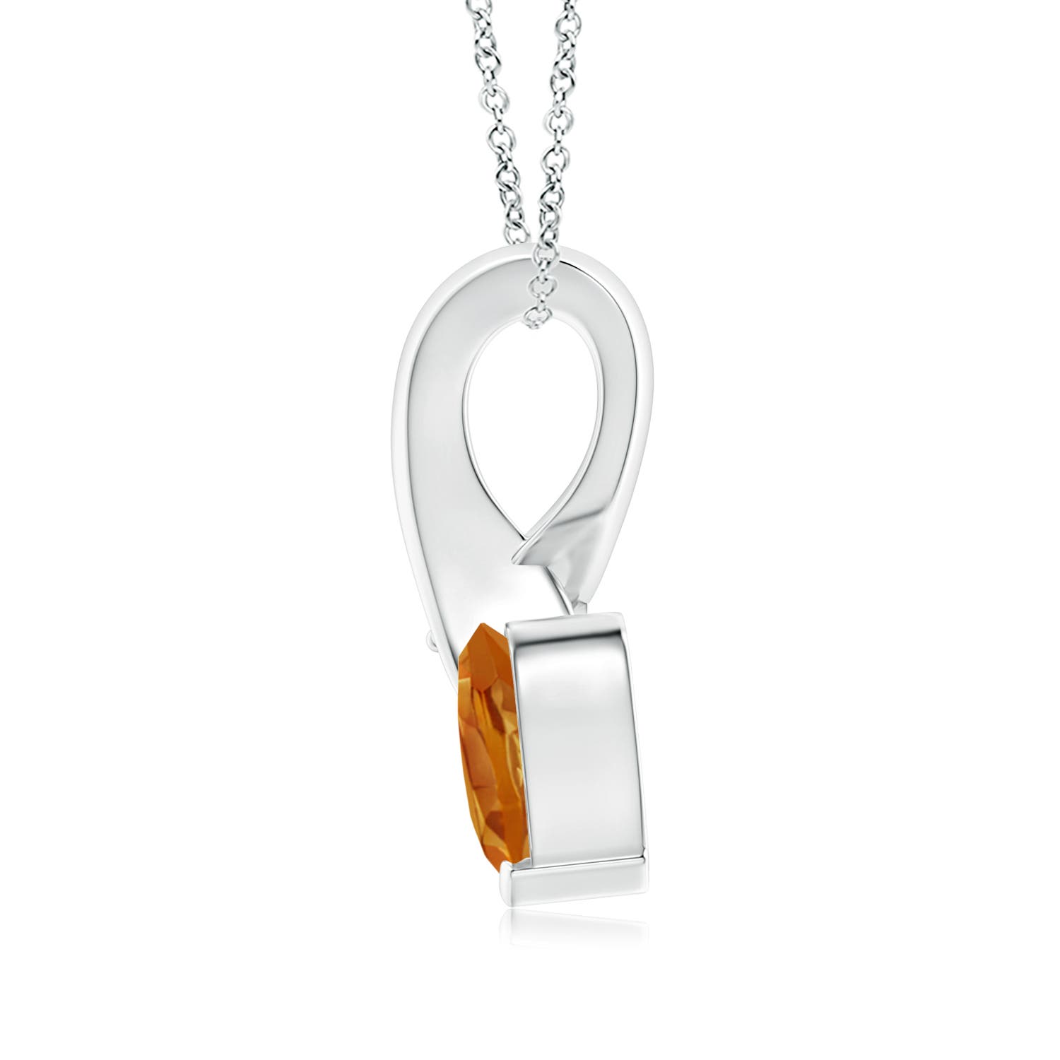 AA - Citrine / 0.74 CT / 14 KT White Gold