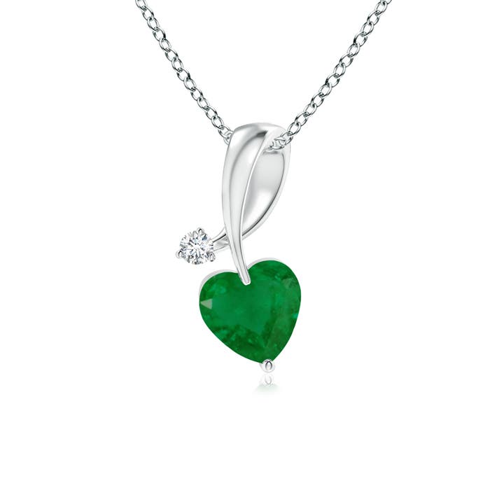 A - Emerald / 0.21 CT / 14 KT White Gold