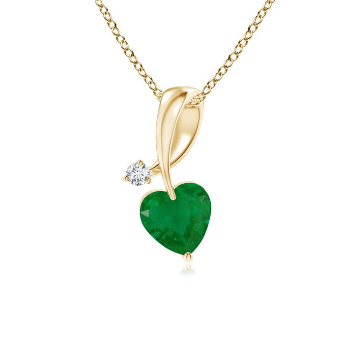 A - Emerald / 0.21 CT / 14 KT Yellow Gold