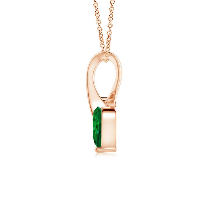 AAAA - Emerald / 0.21 CT / 14 KT Rose Gold