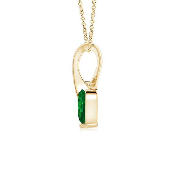 AAAA - Emerald / 0.21 CT / 14 KT Yellow Gold