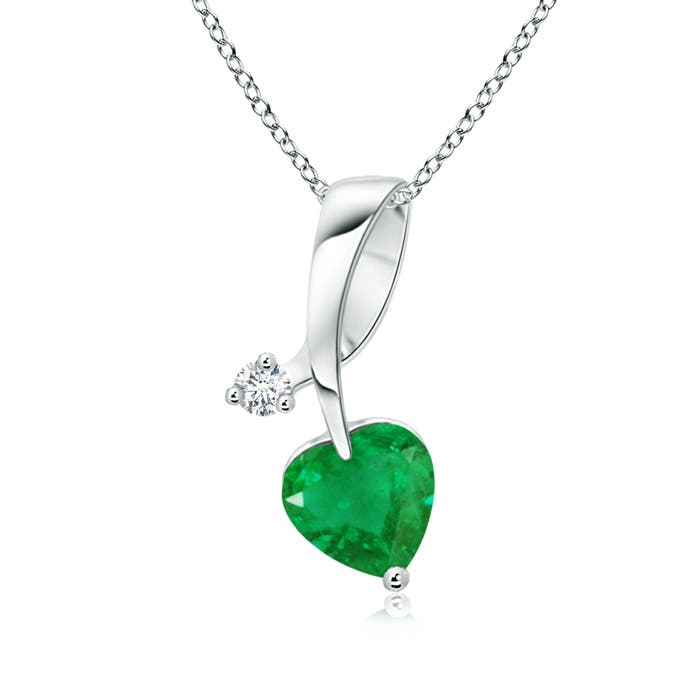 AA - Emerald / 0.43 CT / 14 KT White Gold