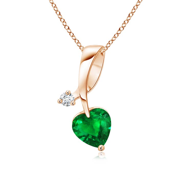 AAAA - Emerald / 0.43 CT / 14 KT Rose Gold