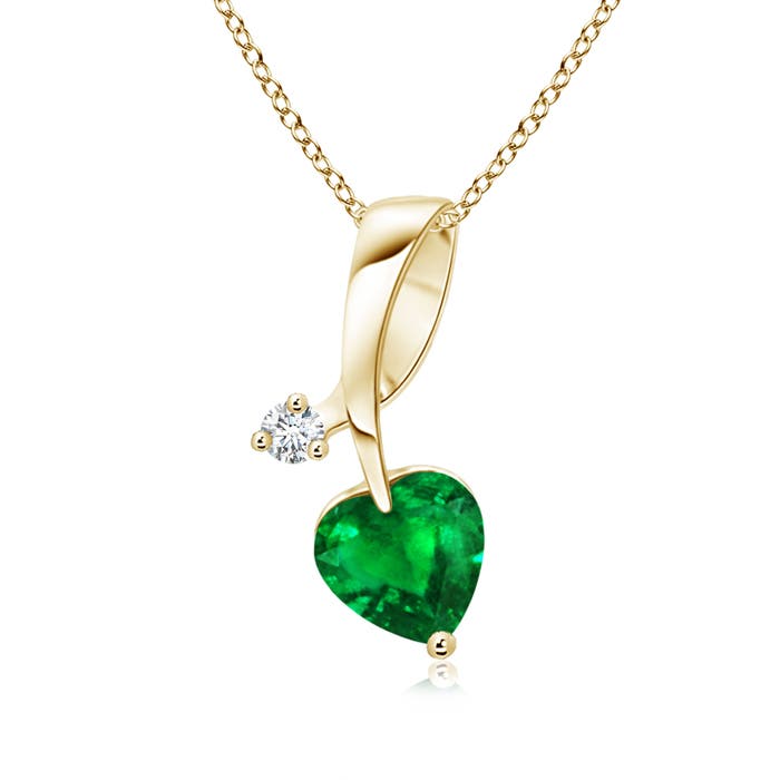 AAAA - Emerald / 0.43 CT / 14 KT Yellow Gold