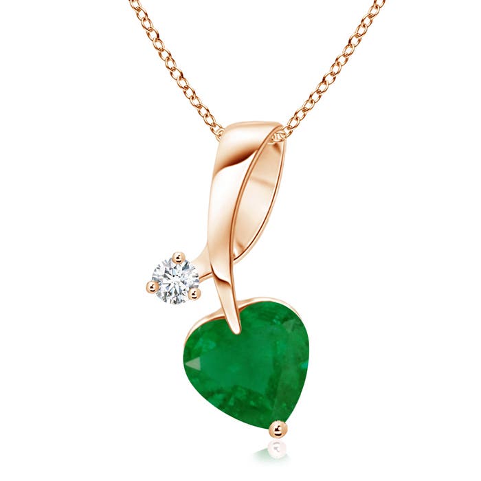 A - Emerald / 0.64 CT / 14 KT Rose Gold