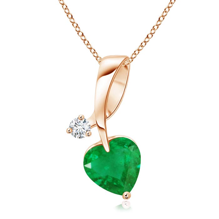 AA - Emerald / 0.64 CT / 14 KT Rose Gold