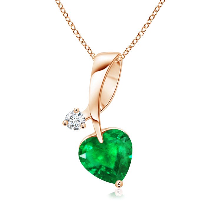 AAA - Emerald / 0.64 CT / 14 KT Rose Gold