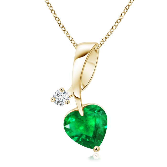 AAA - Emerald / 0.64 CT / 14 KT Yellow Gold