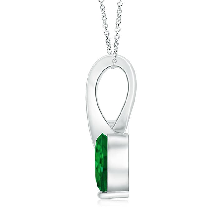 AAAA - Emerald / 0.64 CT / 14 KT White Gold