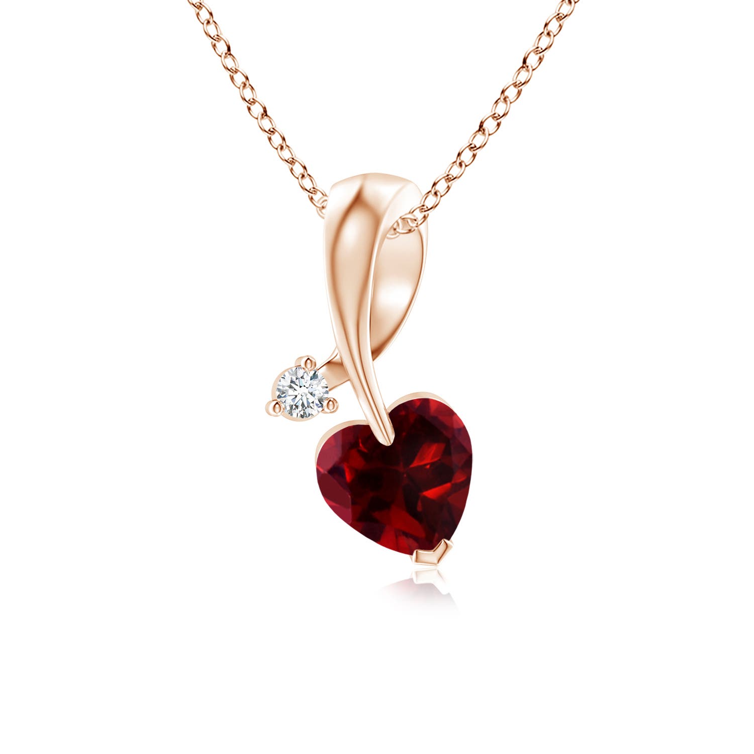 AAAA - Garnet / 0.48 CT / 14 KT Rose Gold