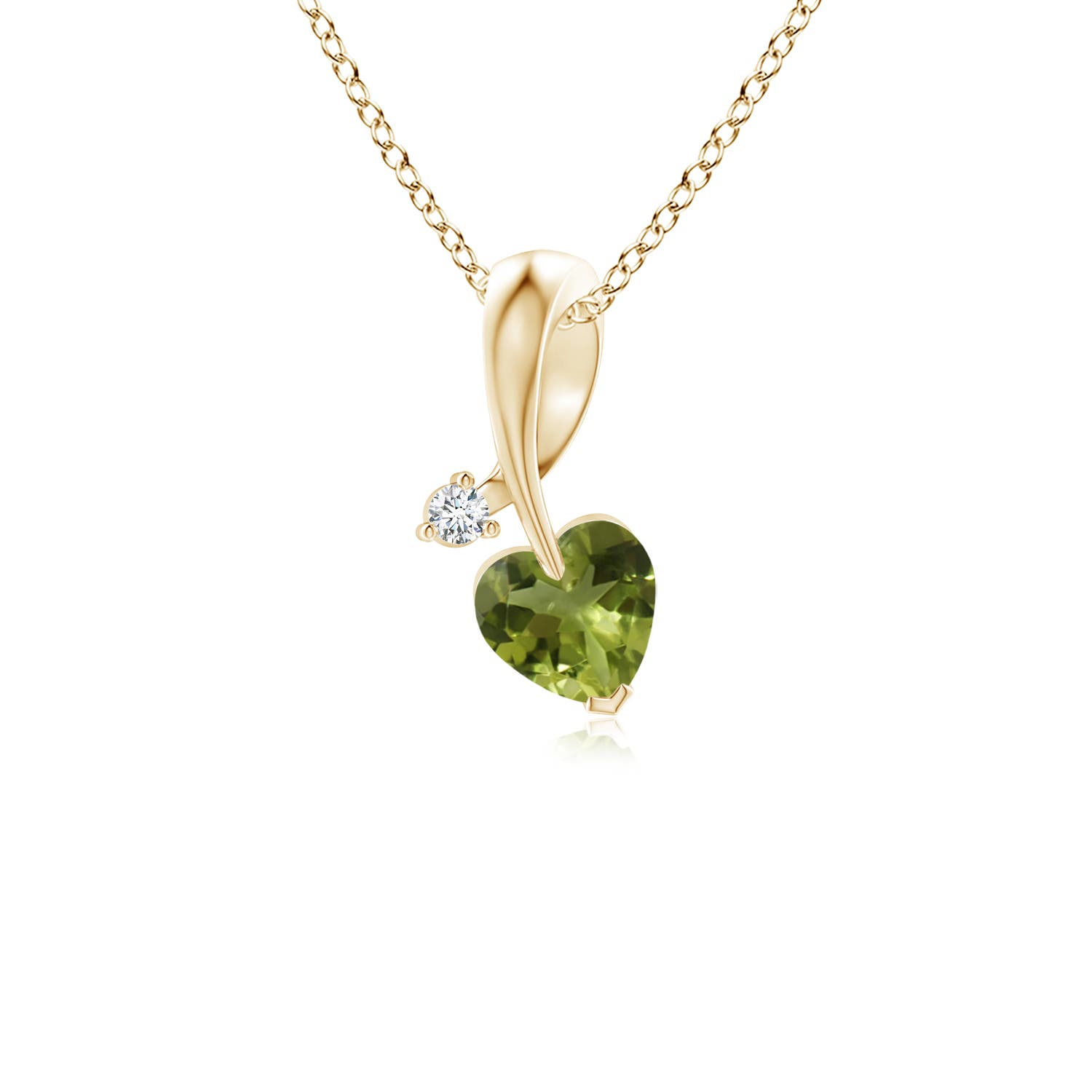 A - Peridot / 0.26 CT / 14 KT Yellow Gold