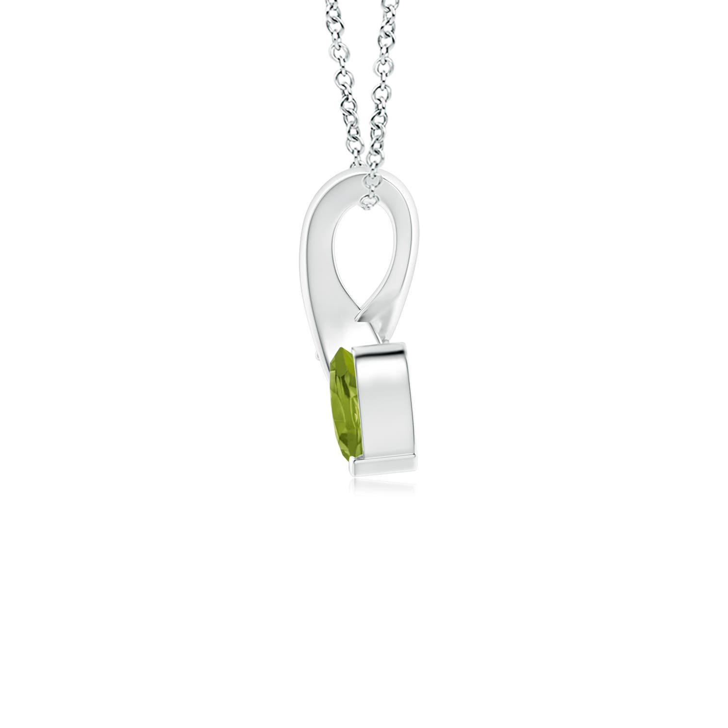 AA - Peridot / 0.26 CT / 14 KT White Gold