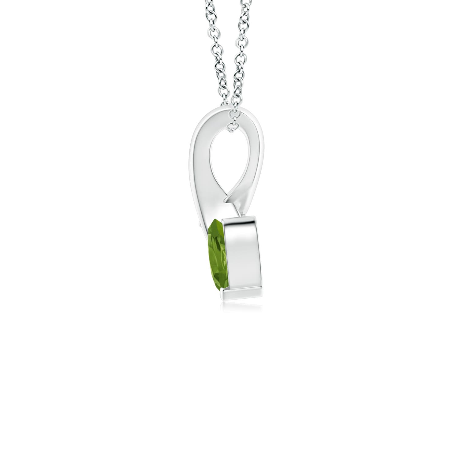 AAA - Peridot / 0.26 CT / 14 KT White Gold