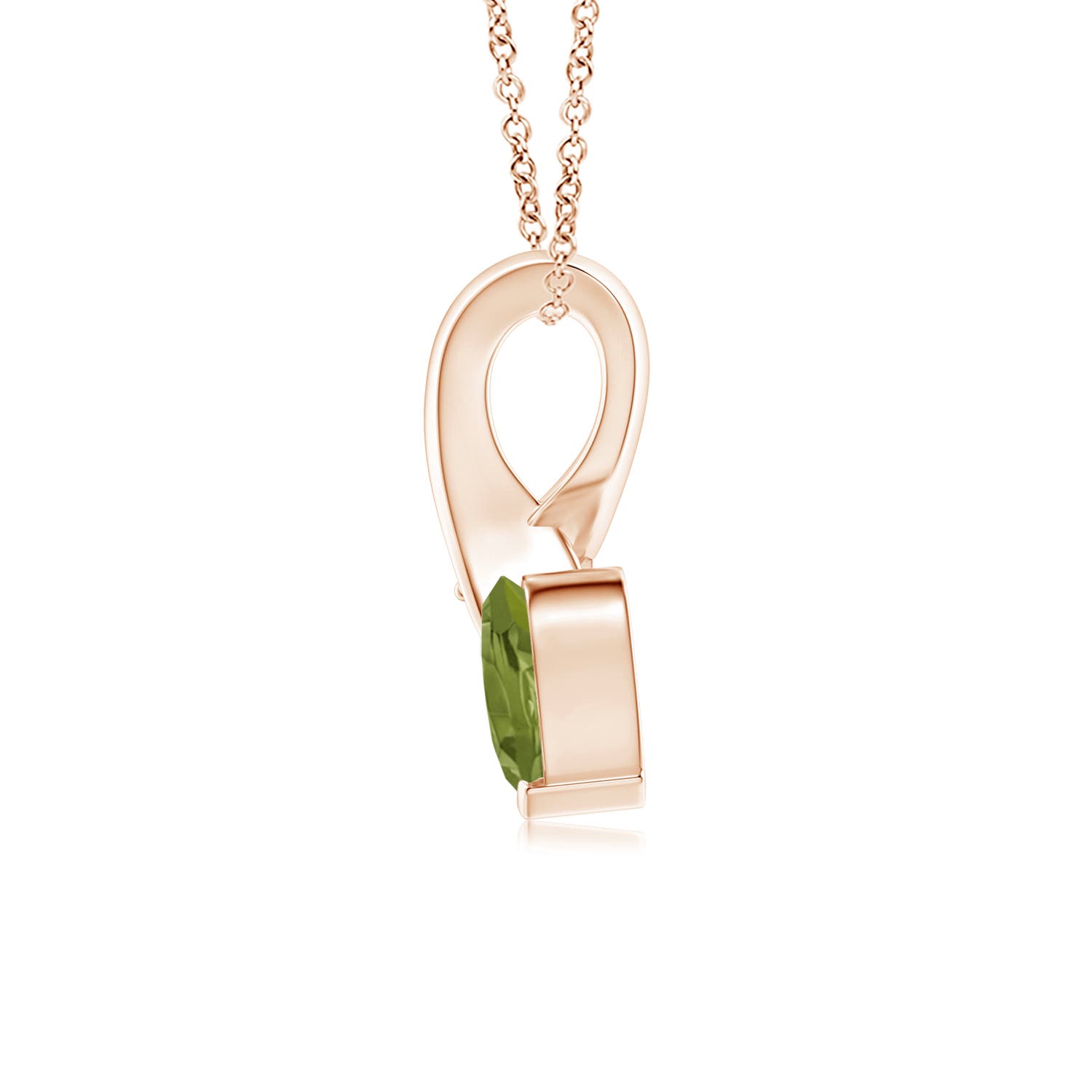 A - Peridot / 0.38 CT / 14 KT Rose Gold