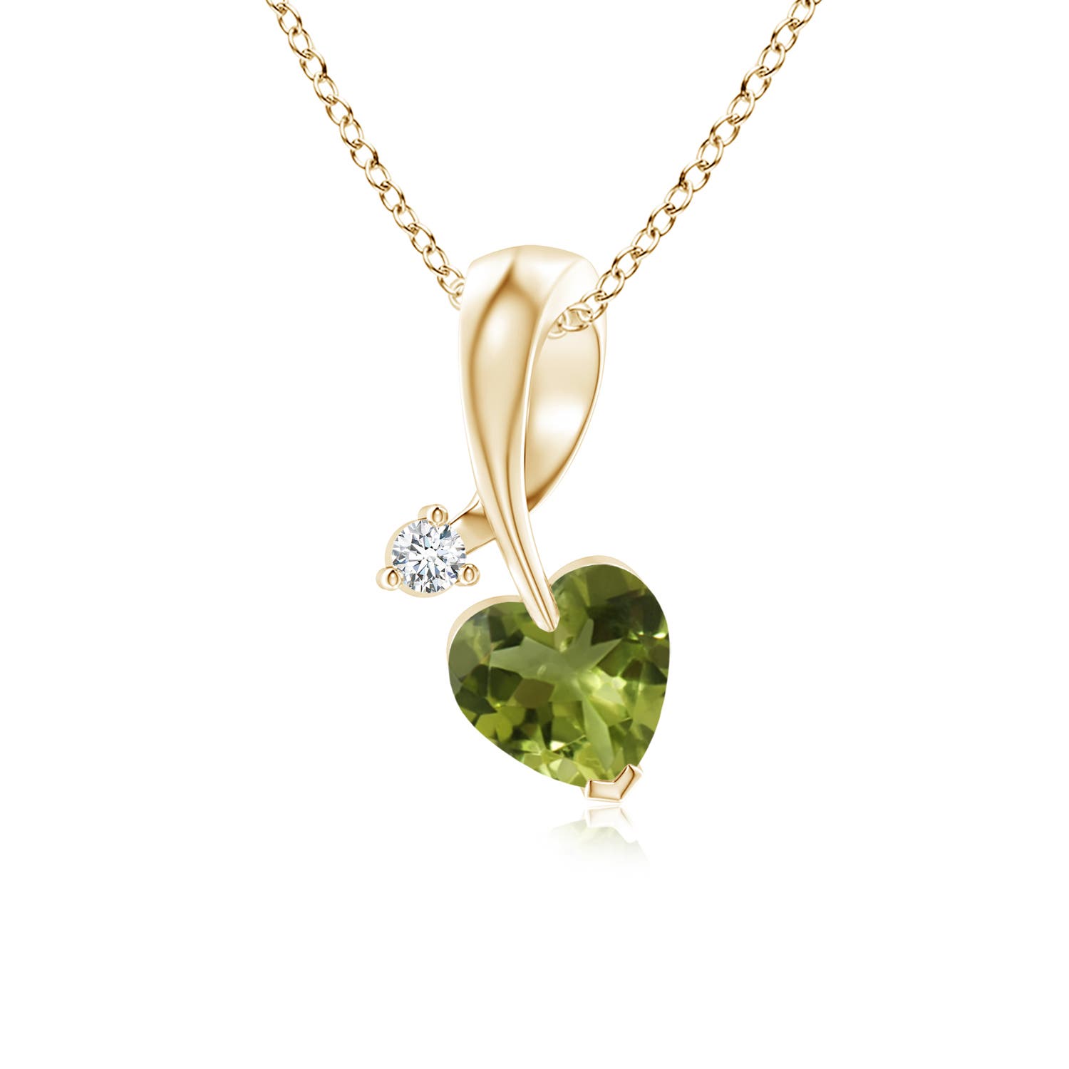 A - Peridot / 0.38 CT / 14 KT Yellow Gold