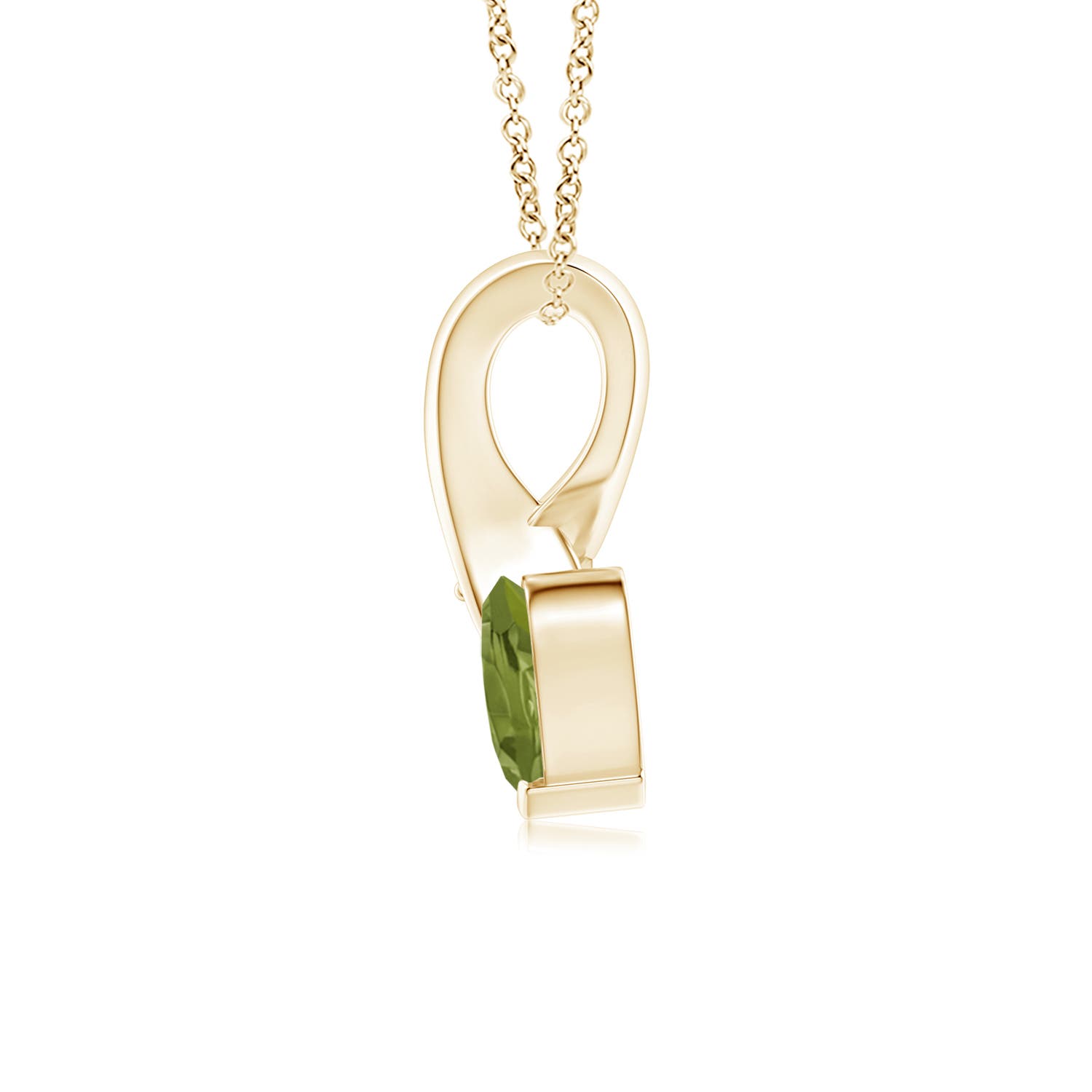 A - Peridot / 0.38 CT / 14 KT Yellow Gold