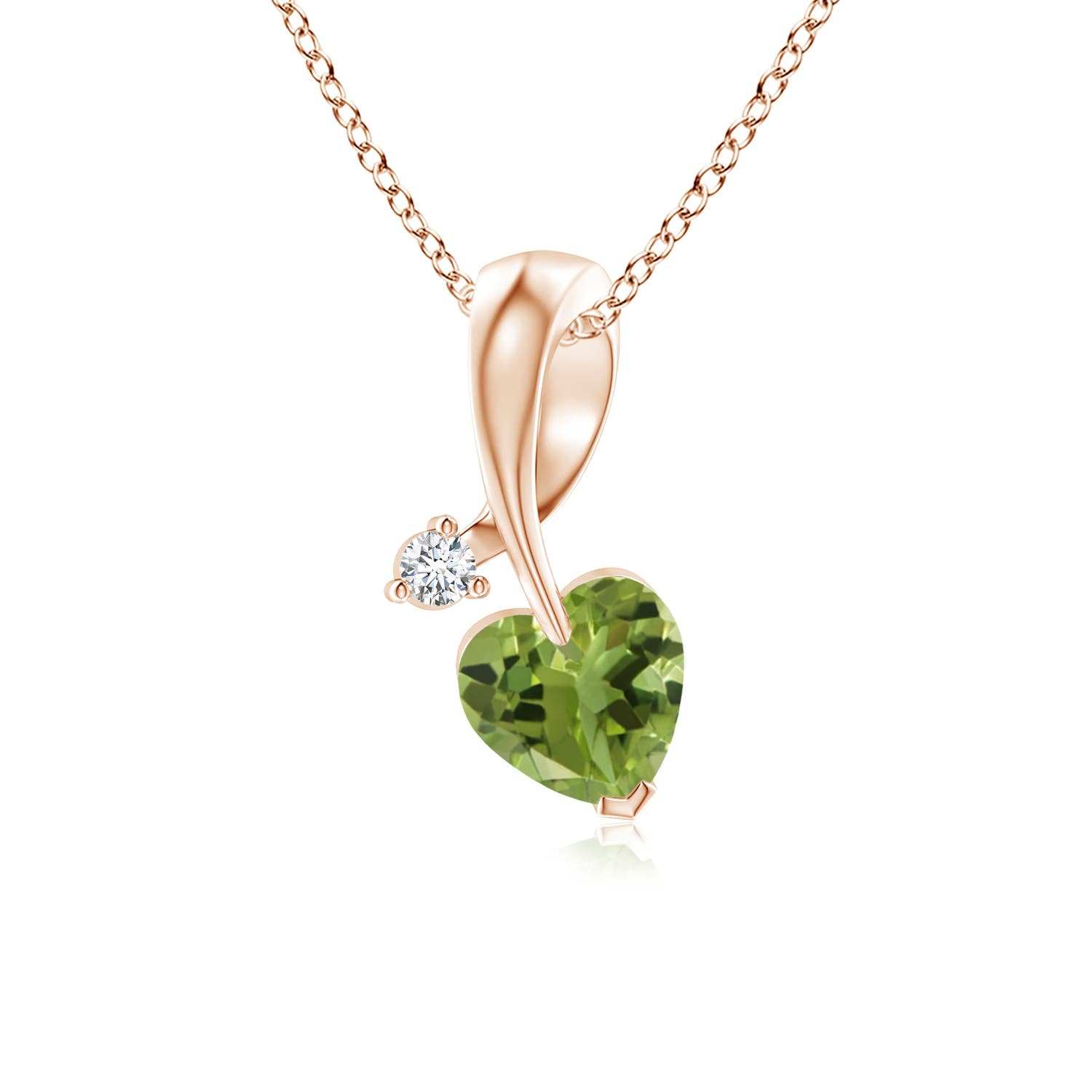 AA - Peridot / 0.38 CT / 14 KT Rose Gold