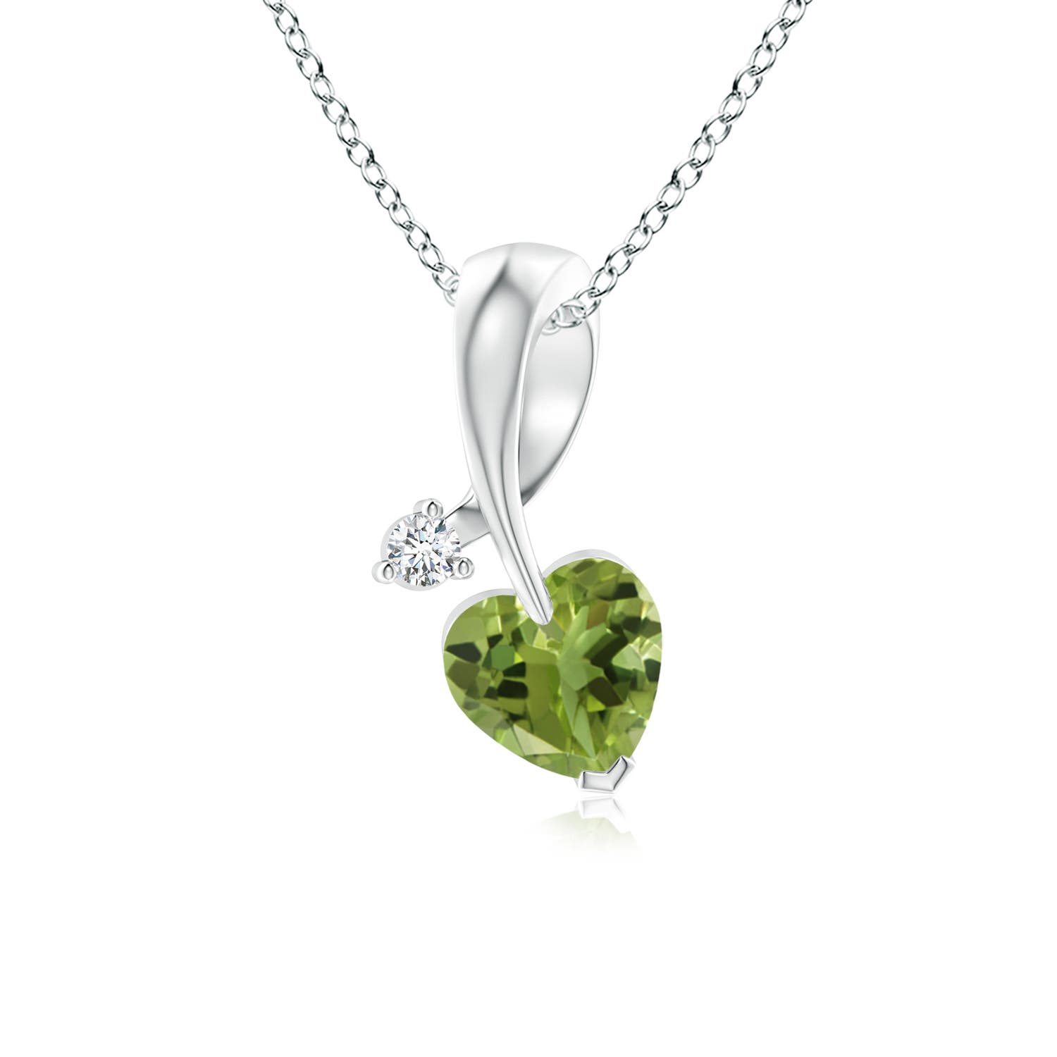 AA - Peridot / 0.38 CT / 14 KT White Gold