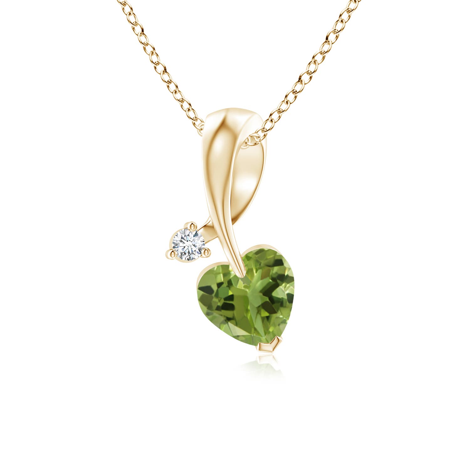 AA - Peridot / 0.38 CT / 14 KT Yellow Gold