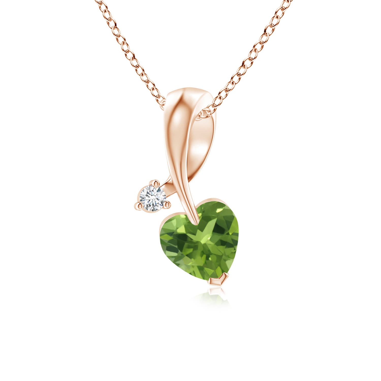 AAA - Peridot / 0.38 CT / 14 KT Rose Gold