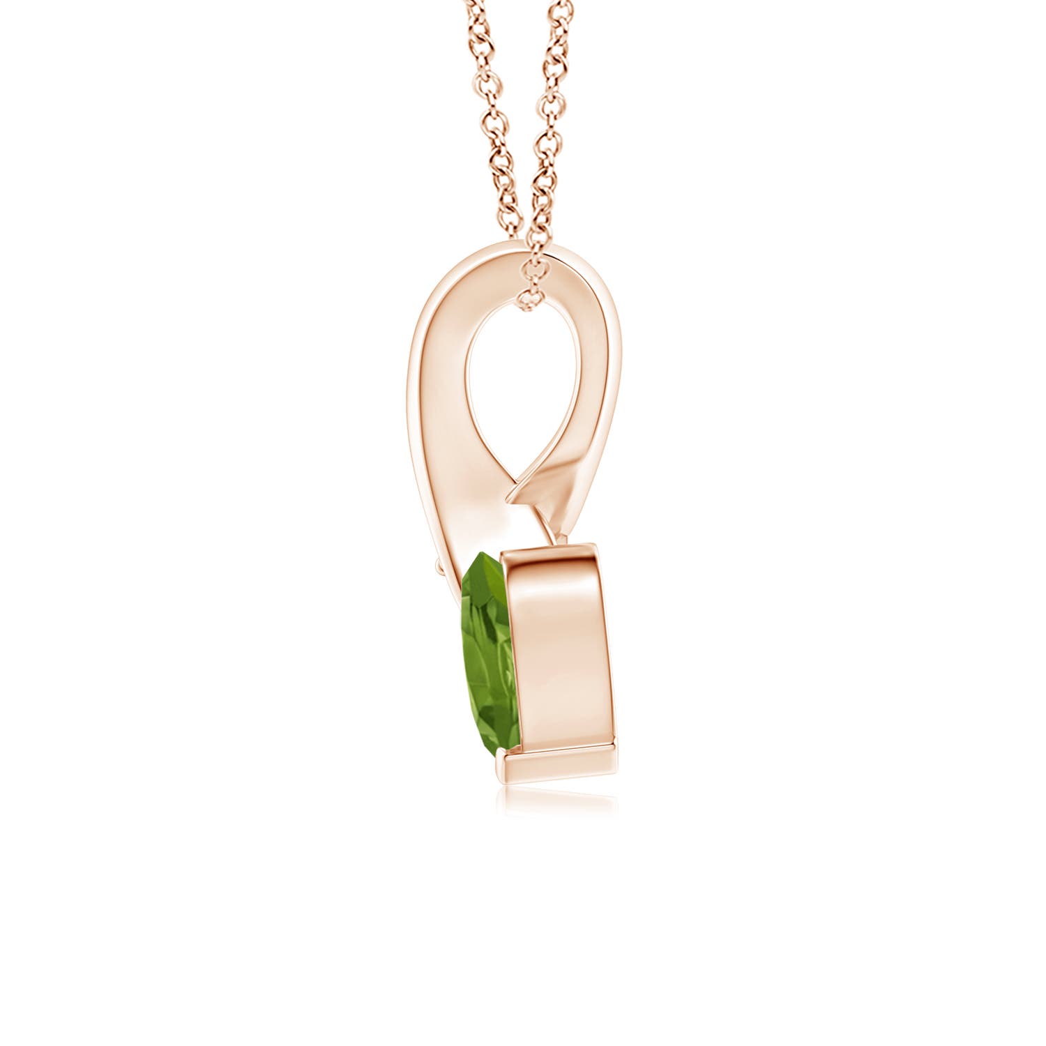 AAA - Peridot / 0.38 CT / 14 KT Rose Gold