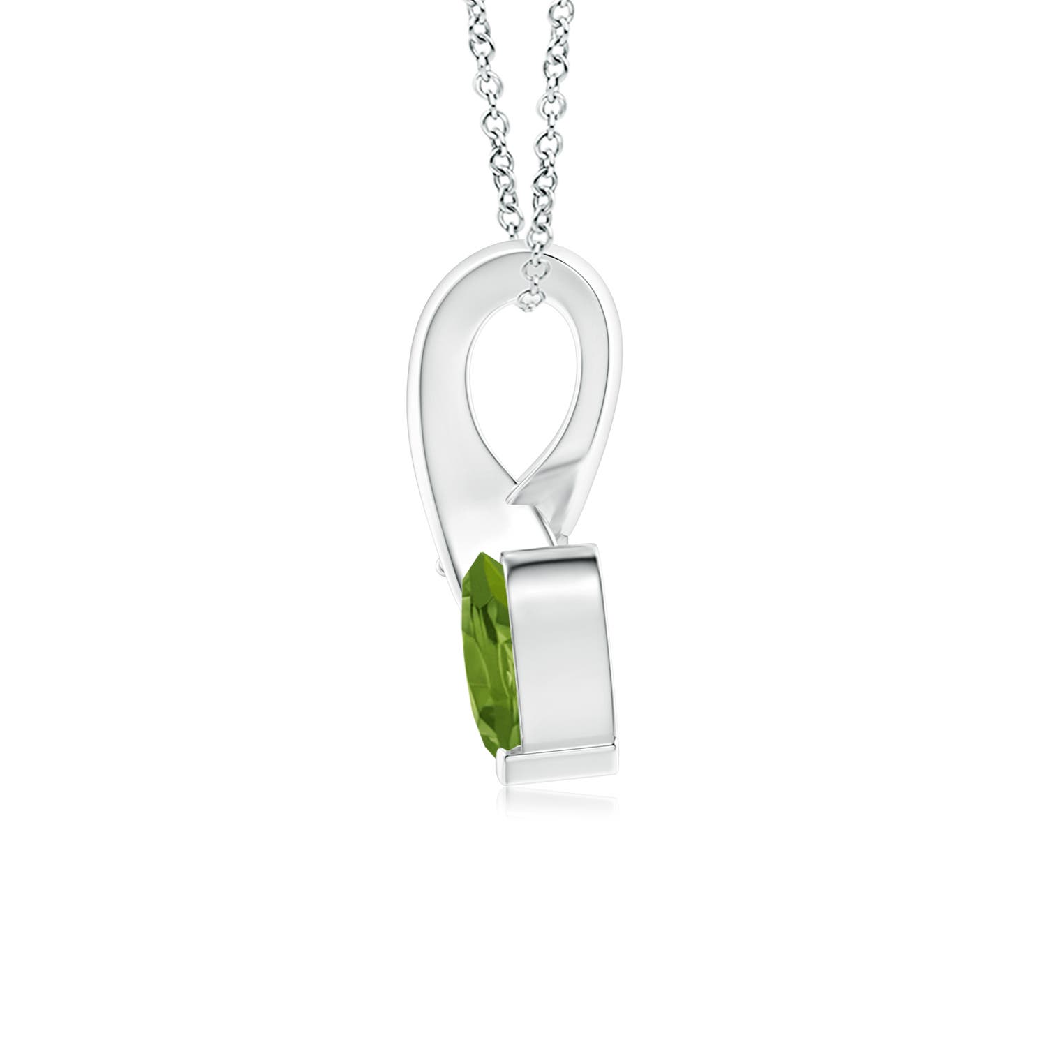 AAA - Peridot / 0.38 CT / 14 KT White Gold