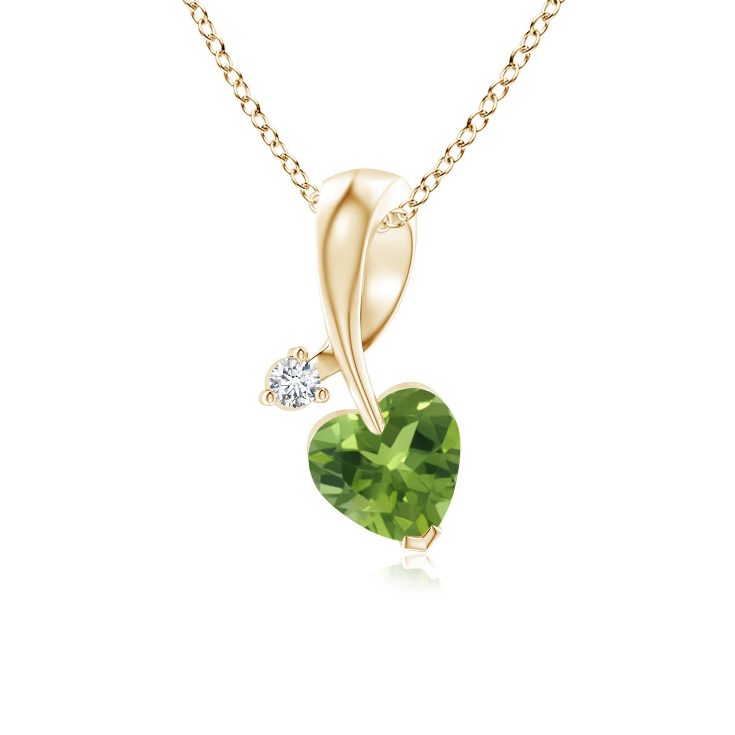 AAA - Peridot / 0.38 CT / 14 KT Yellow Gold