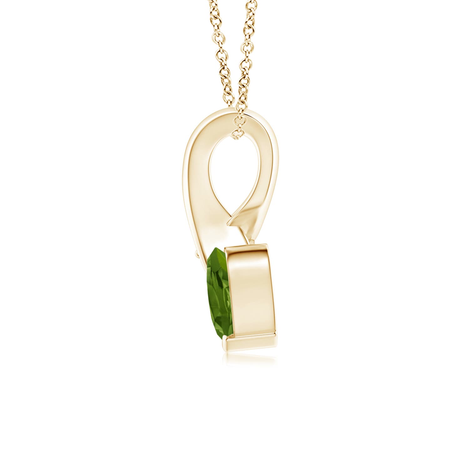 AAAA - Peridot / 0.38 CT / 14 KT Yellow Gold