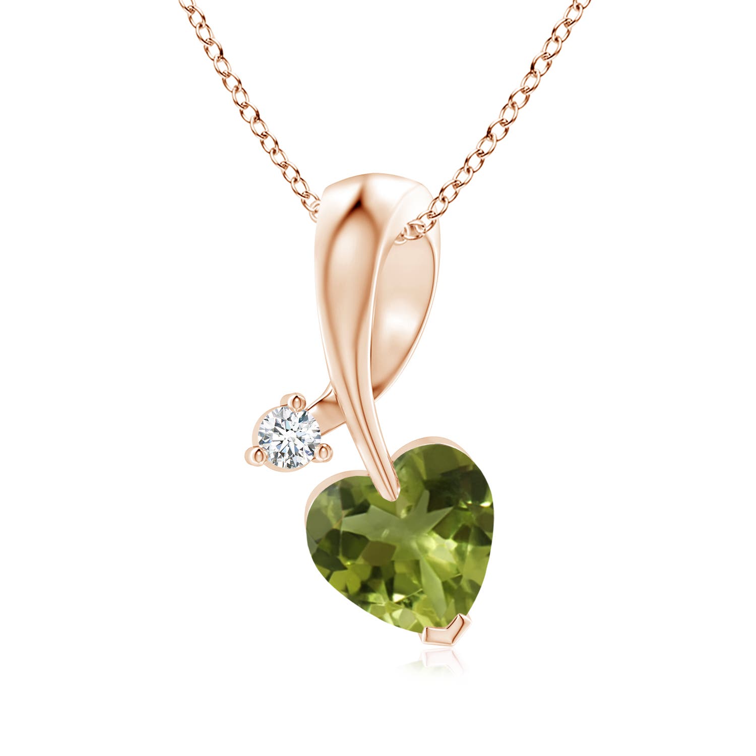 A - Peridot / 0.74 CT / 14 KT Rose Gold