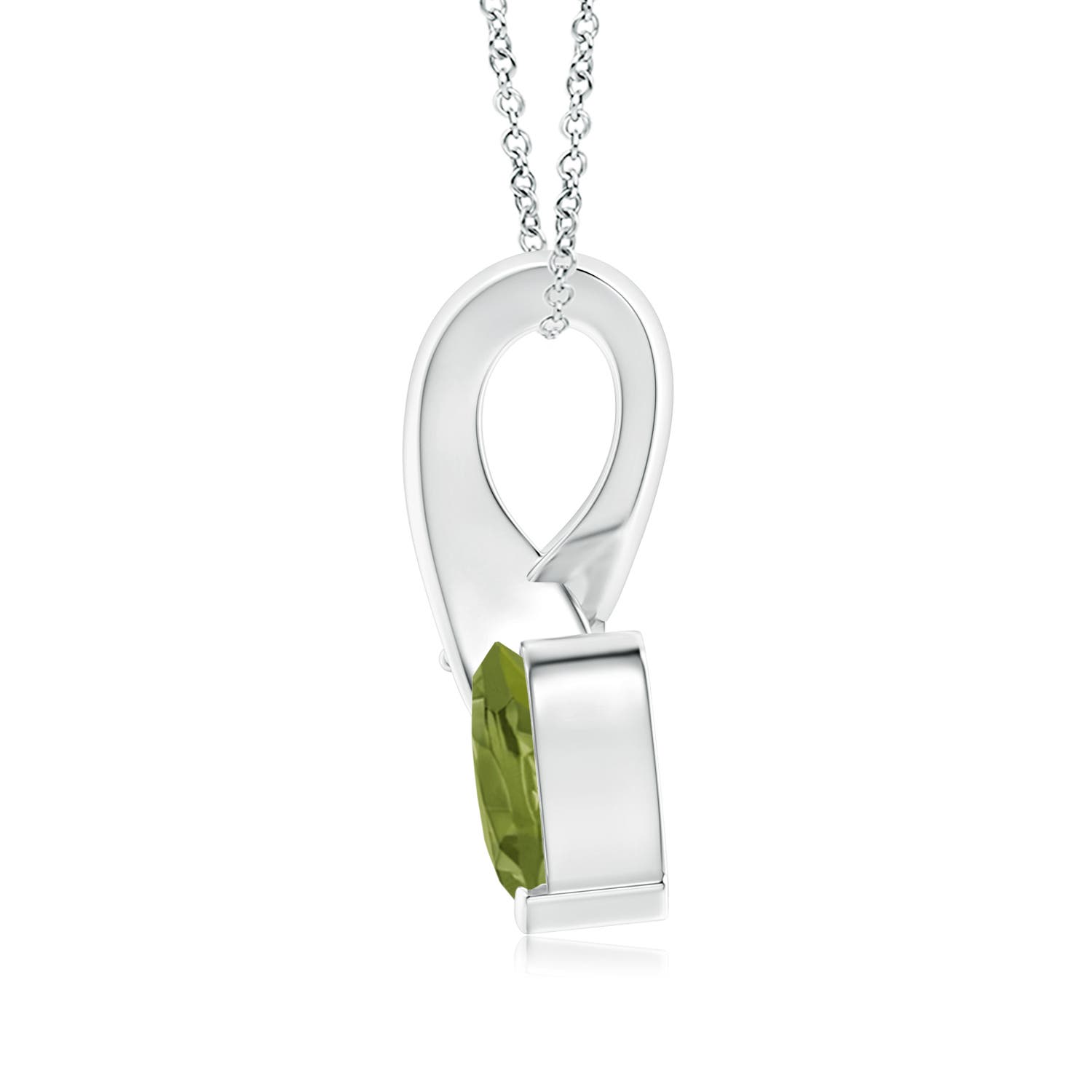 A - Peridot / 0.74 CT / 14 KT White Gold