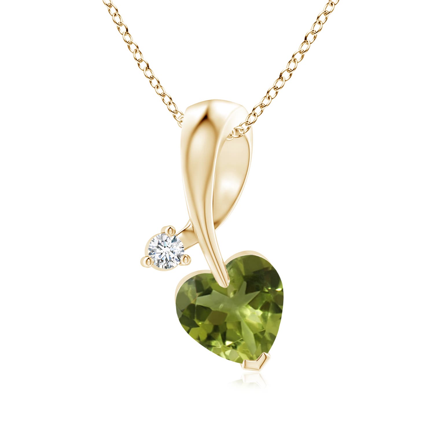 A - Peridot / 0.74 CT / 14 KT Yellow Gold