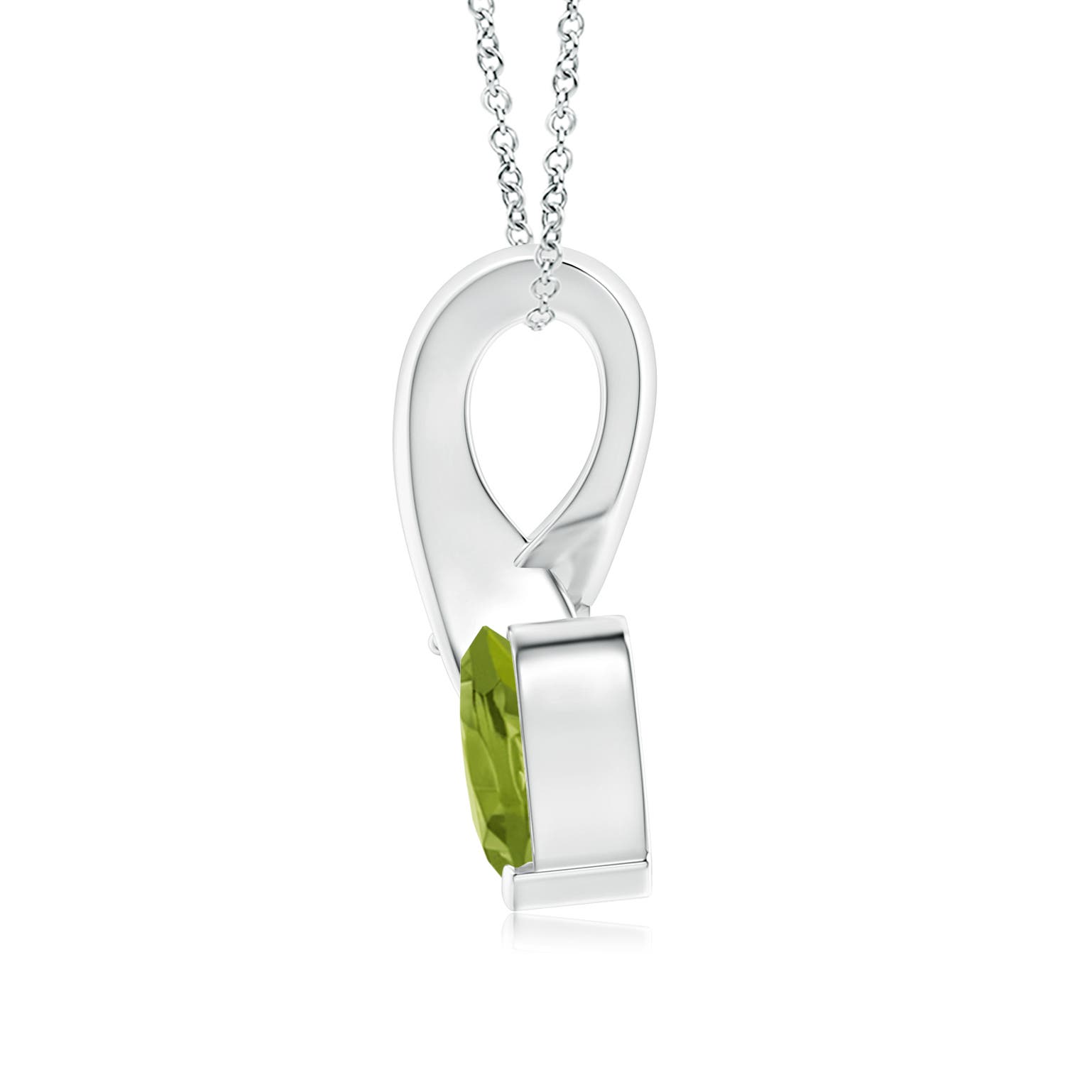 AA - Peridot / 0.74 CT / 14 KT White Gold