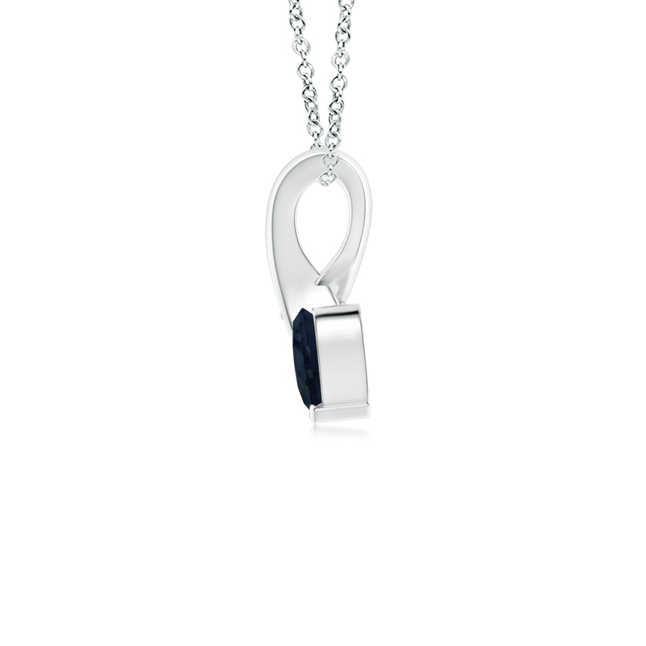 4mm A Heart-Shaped Sapphire Ribbon Pendant with Diamond in P950 Platinum side 199