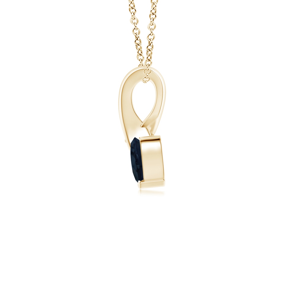 4mm A Heart-Shaped Sapphire Ribbon Pendant with Diamond in Yellow Gold side 199