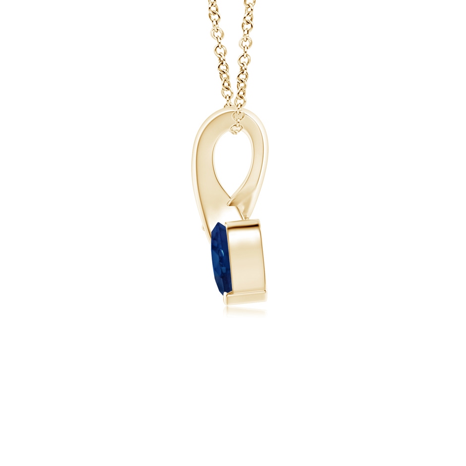 4mm AA Heart-Shaped Sapphire Ribbon Pendant with Diamond in Yellow Gold side 199