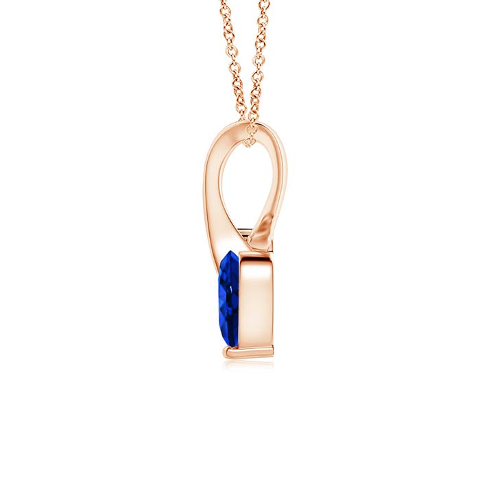 AAAA - Blue Sapphire / 0.31 CT / 14 KT Rose Gold