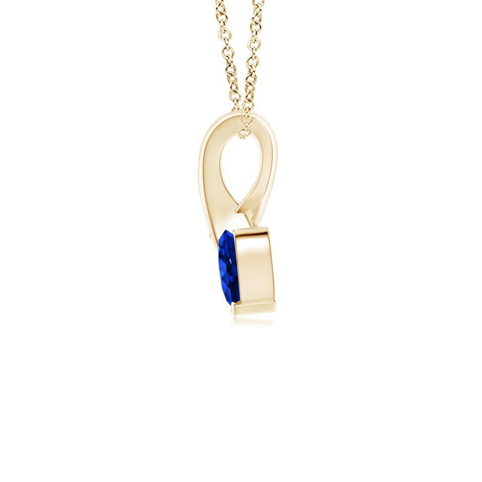 4mm AAAA Heart-Shaped Sapphire Ribbon Pendant with Diamond in Yellow Gold side 199