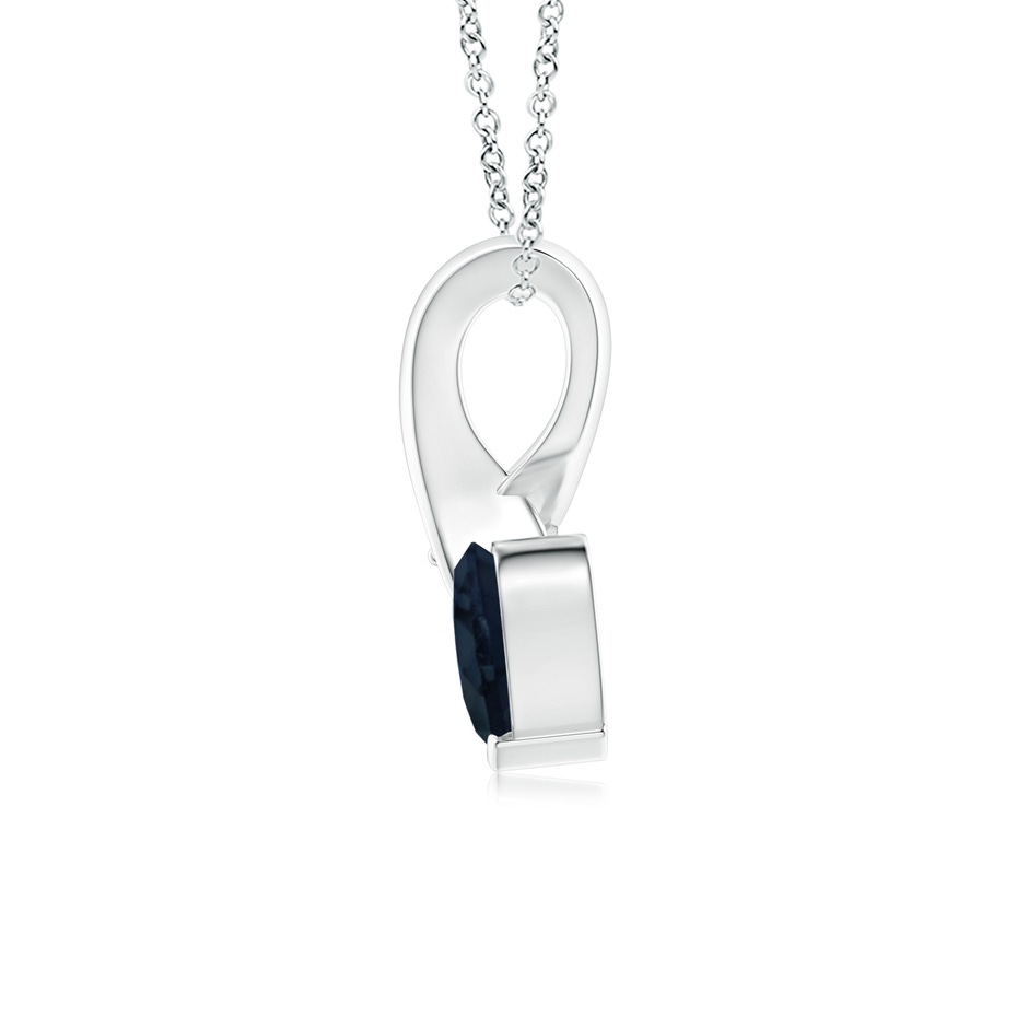 5mm A Heart-Shaped Sapphire Ribbon Pendant with Diamond in P950 Platinum side 199