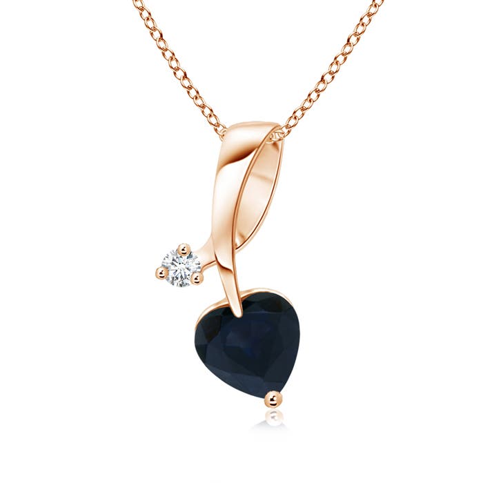 A - Blue Sapphire / 0.51 CT / 14 KT Rose Gold