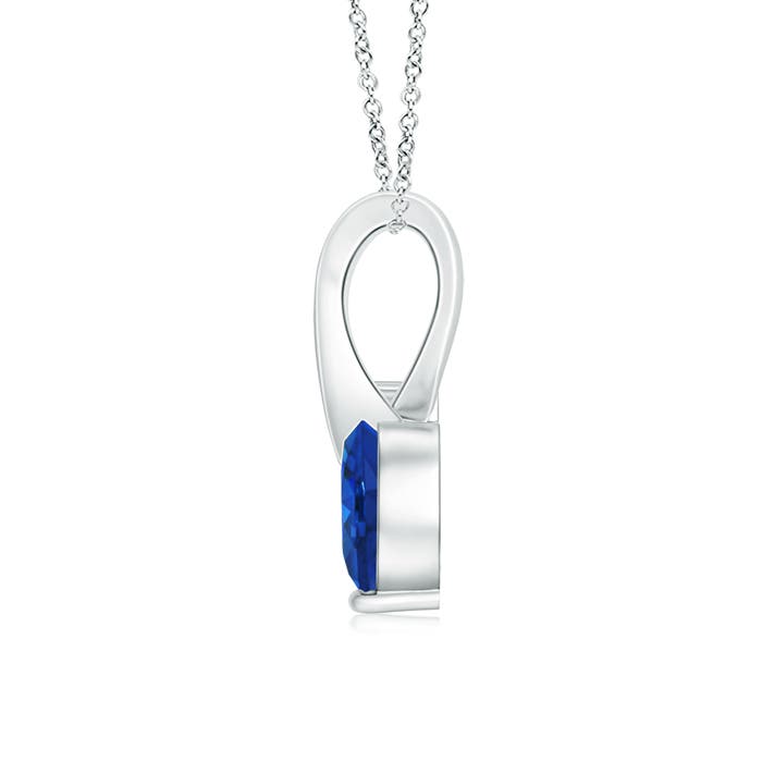 AAA - Blue Sapphire / 0.51 CT / 14 KT White Gold