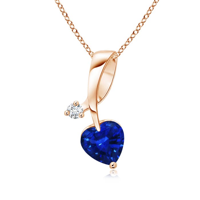 AAAA - Blue Sapphire / 0.51 CT / 14 KT Rose Gold