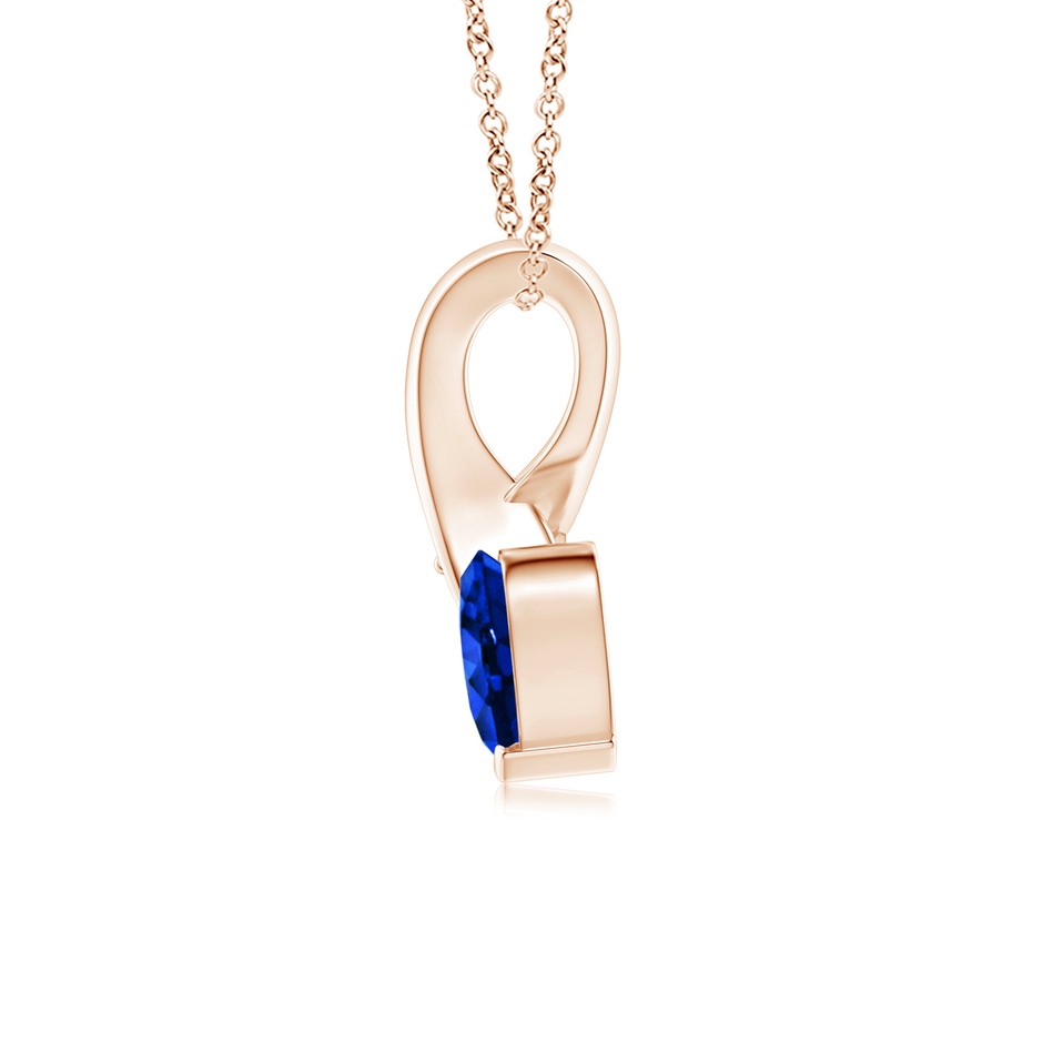 5mm AAAA Heart-Shaped Sapphire Ribbon Pendant with Diamond in Rose Gold side 199