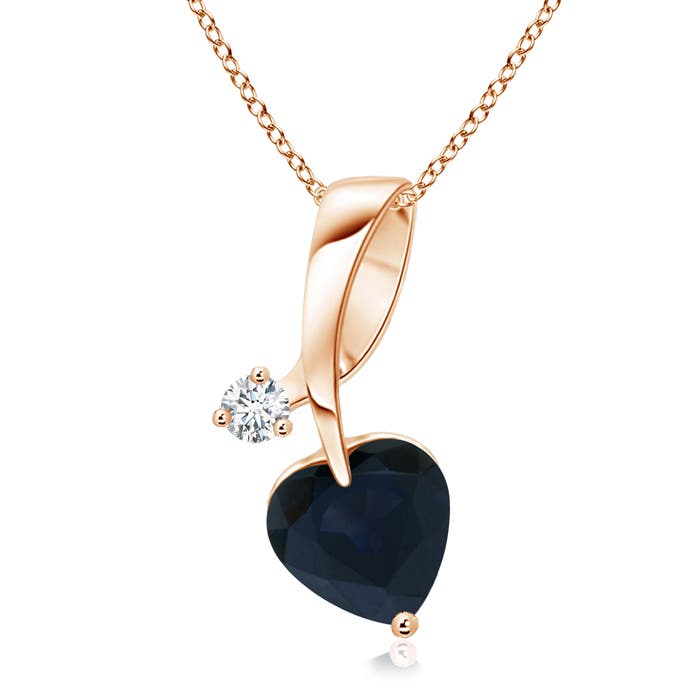 A - Blue Sapphire / 0.89 CT / 14 KT Rose Gold