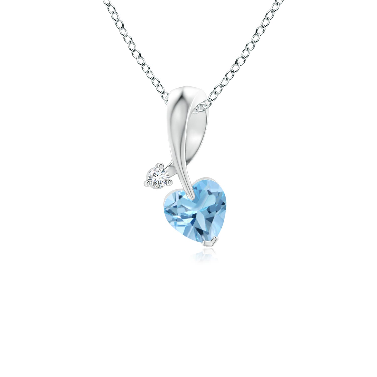 A - Swiss Blue Topaz / 0.33 CT / 14 KT White Gold